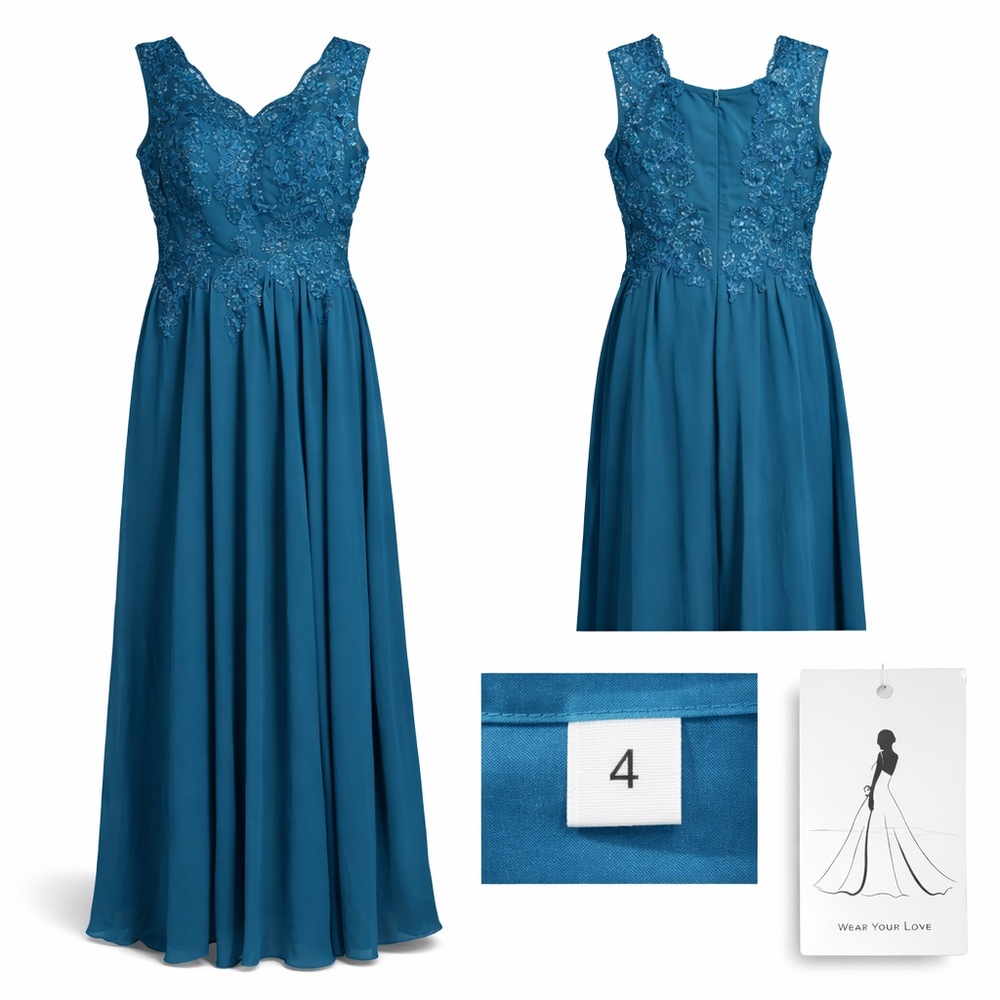 Elegant Blue Sleeveless Gown